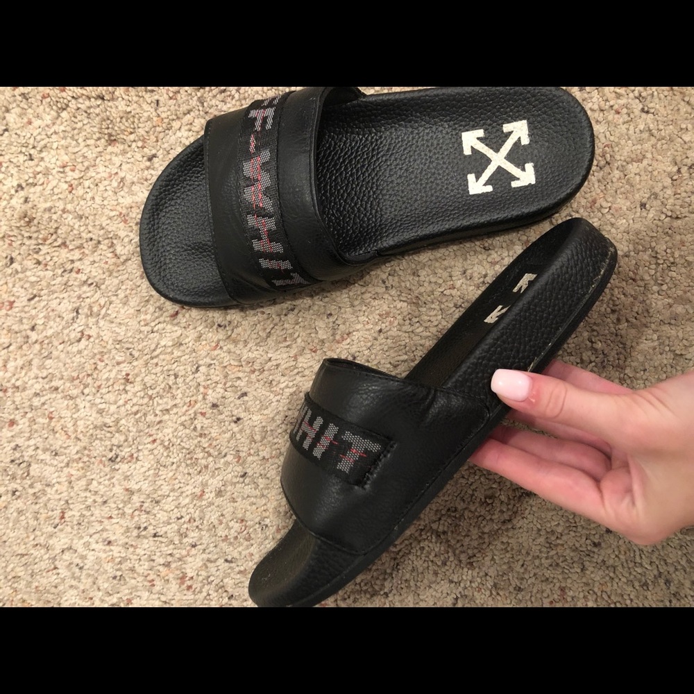 black offwhite slides